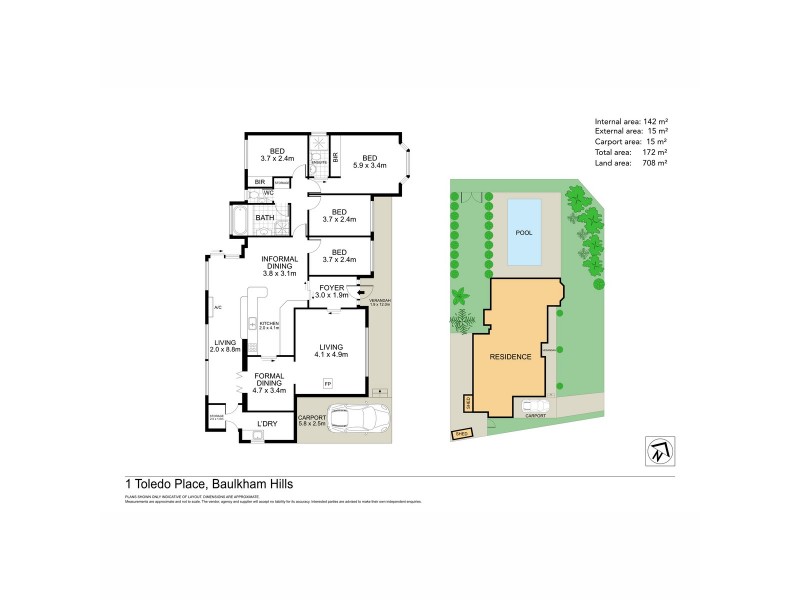 1 Toledo Place, Baulkham Hills NSW 2153 Floorplan
