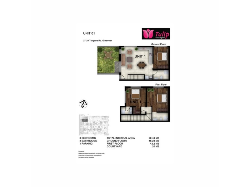 1/27-29 Tungarra Road, Girraween NSW 2145 Floorplan