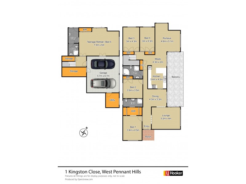 1 Kingston Close, West Pennant Hills NSW 2125 Floorplan