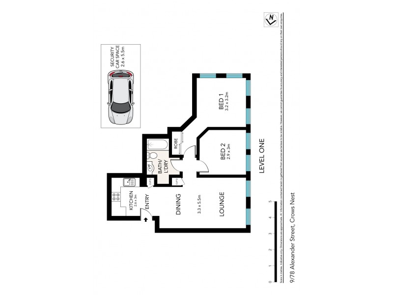 9/78 Alexander Street, Crows Nest NSW 2065 Floorplan