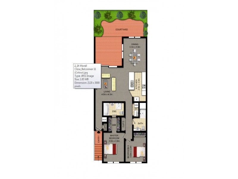 2/34 Morell Close, Belconnen ACT 2617 Floorplan