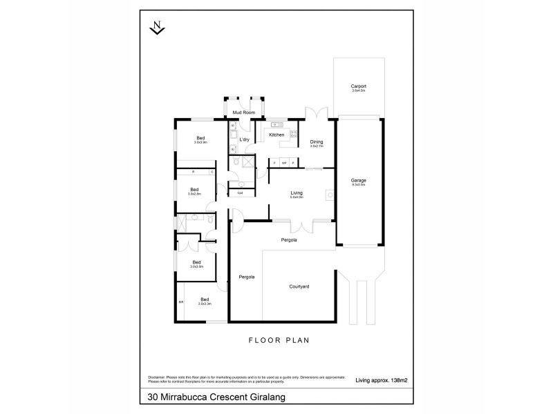 30 Mirrabucca Crescent, Giralang ACT 2617 Floorplan