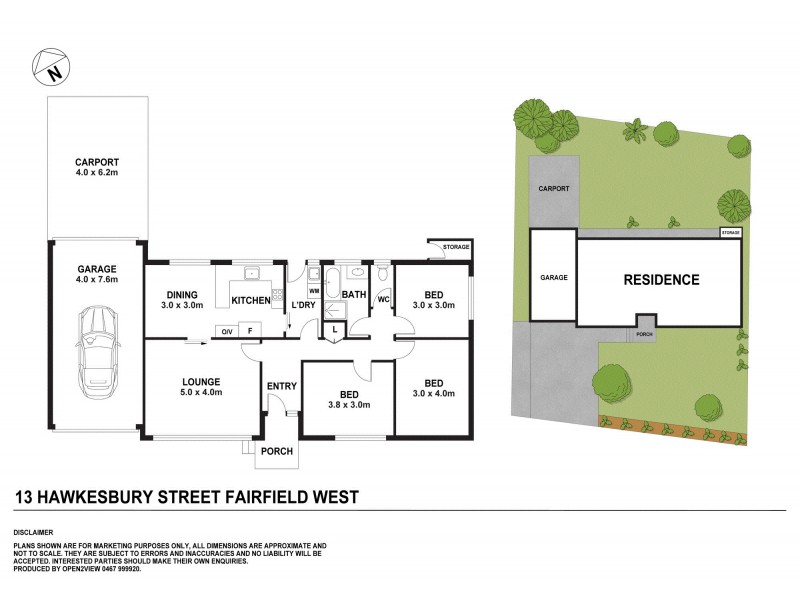 13 Hawkesbury Street, Fairfield West NSW 2165 Floorplan