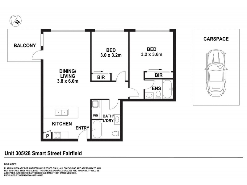 Unit 305/28 Smart Street, Fairfield NSW 2165 Floorplan