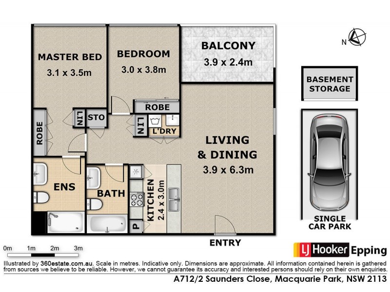 712/2 Saunders Close, Macquarie Park NSW 2113 Floorplan