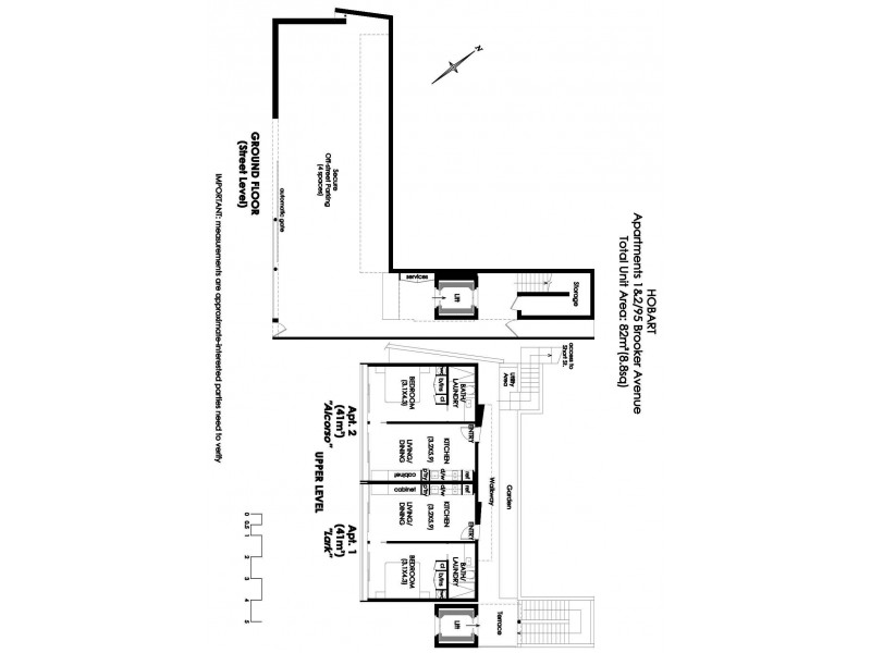 1 and 3/95 Brooker Avenue, Hobart TAS 7000 Floorplan