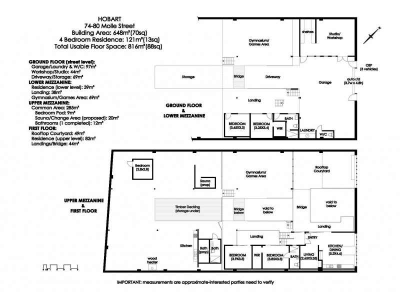 74-80 Molle Street, Hobart TAS 7000 Floorplan