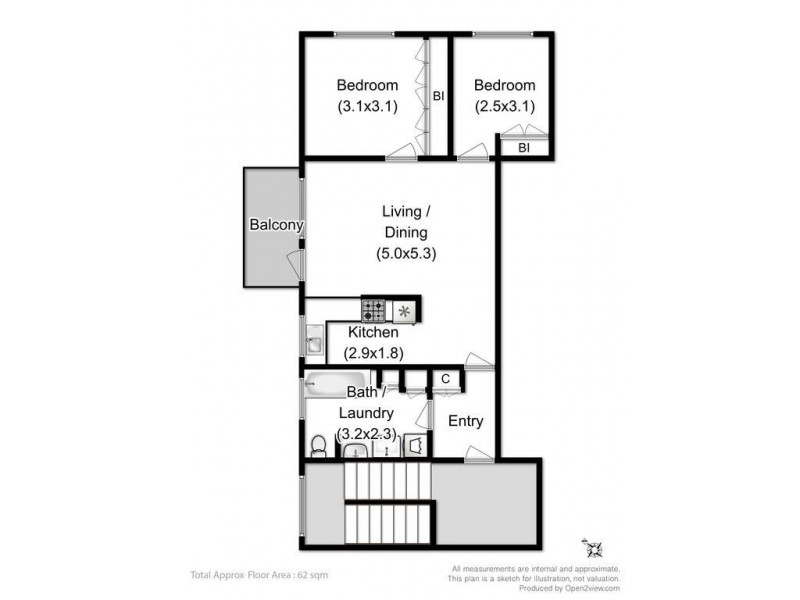 12/92 Barrack Street, Hobart TAS 7000 Floorplan