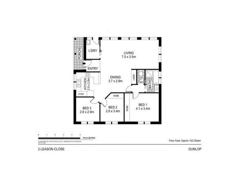 2 Leason Close, Dunlop ACT 2615 Floorplan