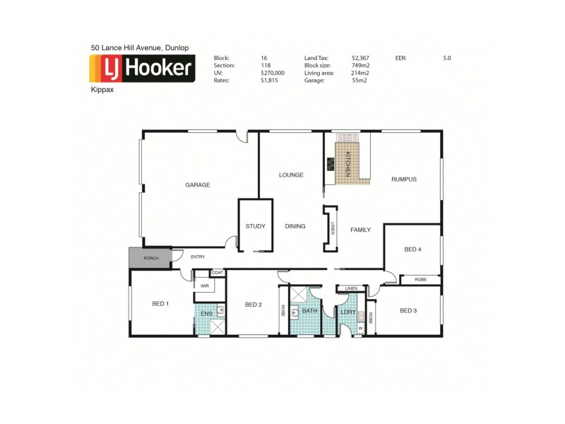 50 Lance Hill Avenue, Dunlop ACT 2615 Floorplan