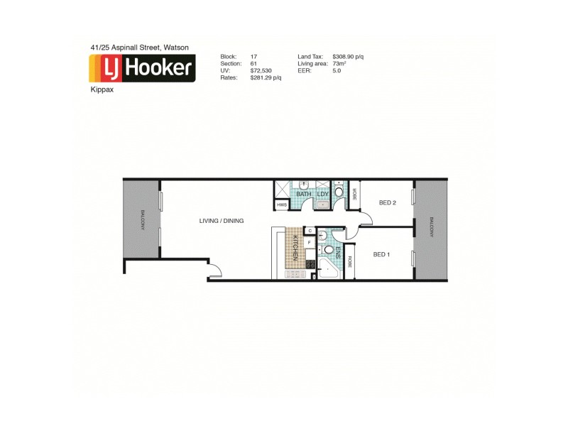41/25 Aspinall Street, Watson ACT 2602 Floorplan