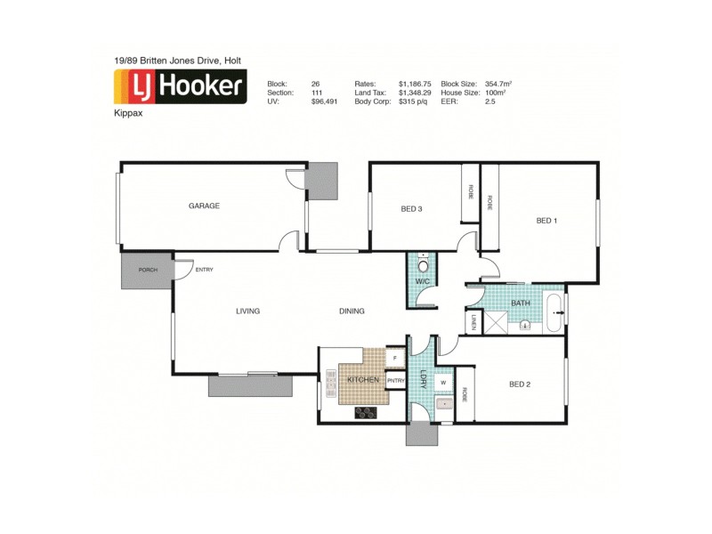 19/89 Britten Jones Drive, Holt ACT 2615 Floorplan