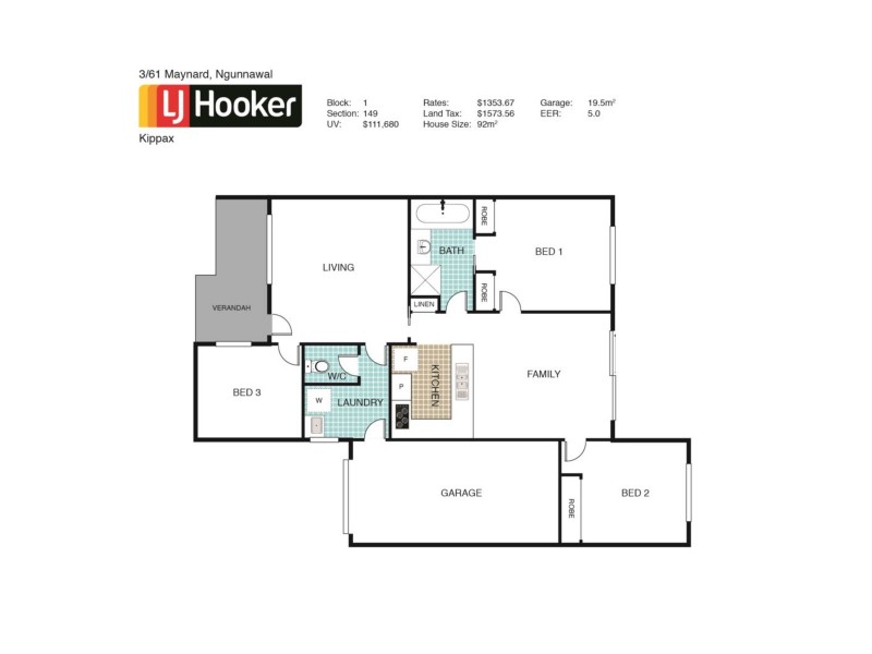 3/61 Maynard Street, Ngunnawal ACT 2913 Floorplan