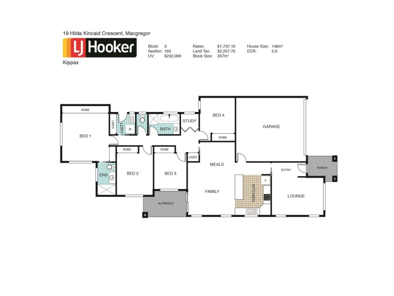 19 Hilda Kincaid Crescent, Macgregor ACT 2615 Floorplan