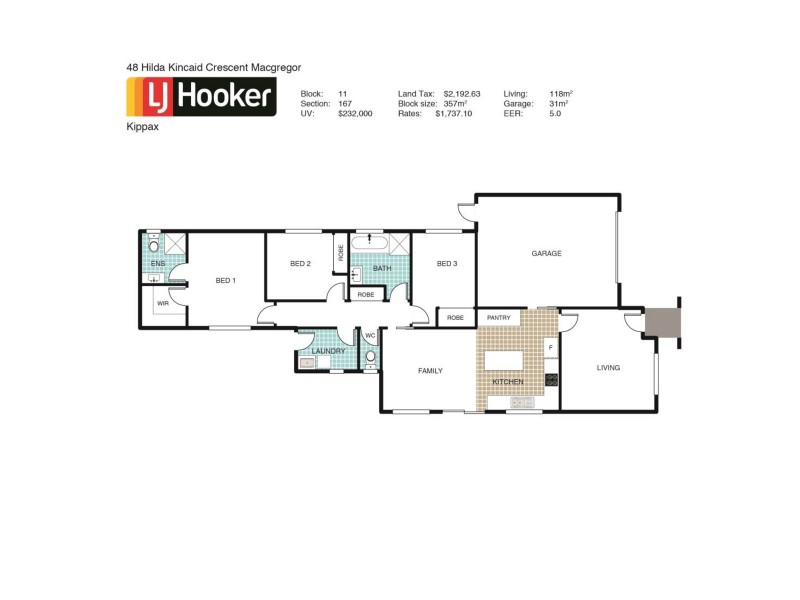 48 Hilda Kincaid Crescent, Macgregor ACT 2615 Floorplan