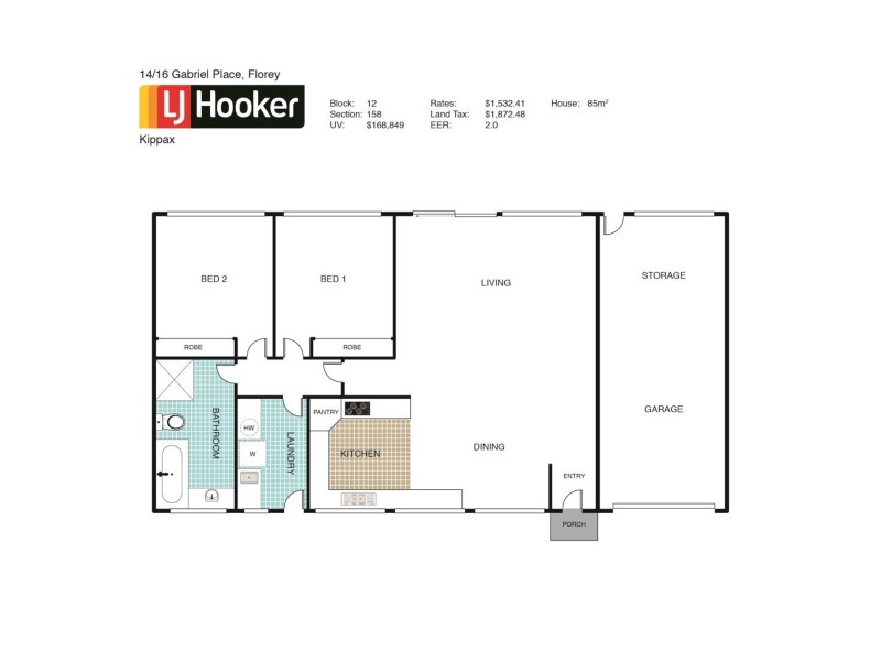 14/16 Gabriel Place, Florey ACT 2615 Floorplan