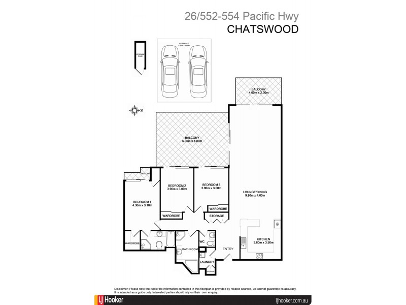 26/552-554 Pacific Highway, Chatswood NSW 2067 Floorplan