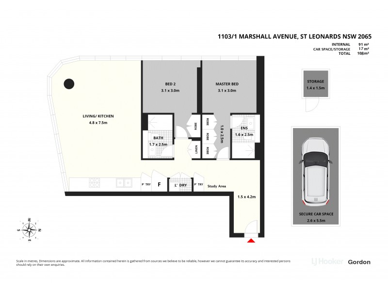 1103/1 Marshall Avenue, St Leonards NSW 2065 Floorplan