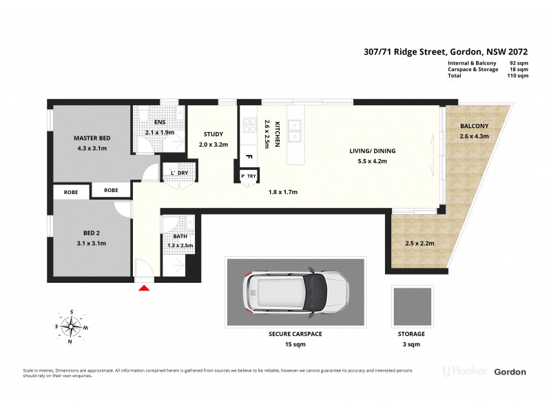 307/71 Ridge Street, Gordon NSW 2072 Floorplan