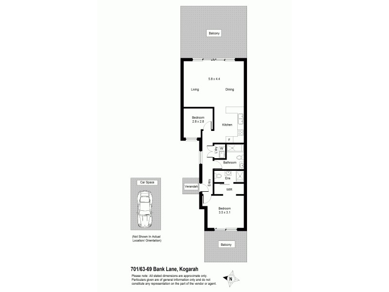 701/63-69 Bank Lane, Kogarah NSW 2217 Floorplan