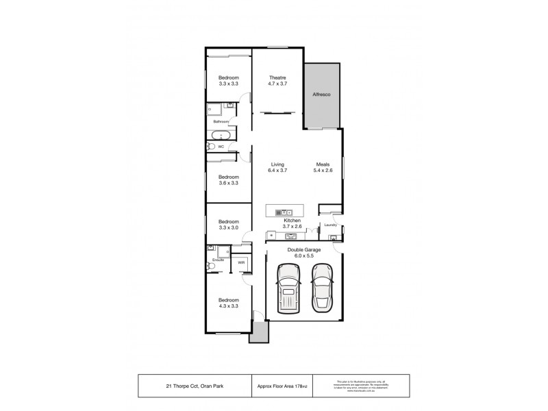 21 Thorpe Circuit, Oran Park NSW 2570 Floorplan