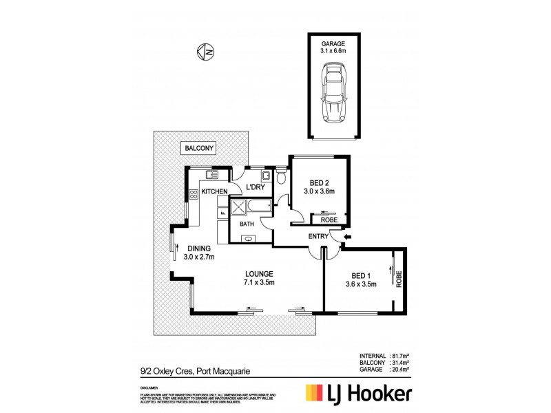 9/2 Oxley Crescent, Port Macquarie NSW 2444 Floorplan