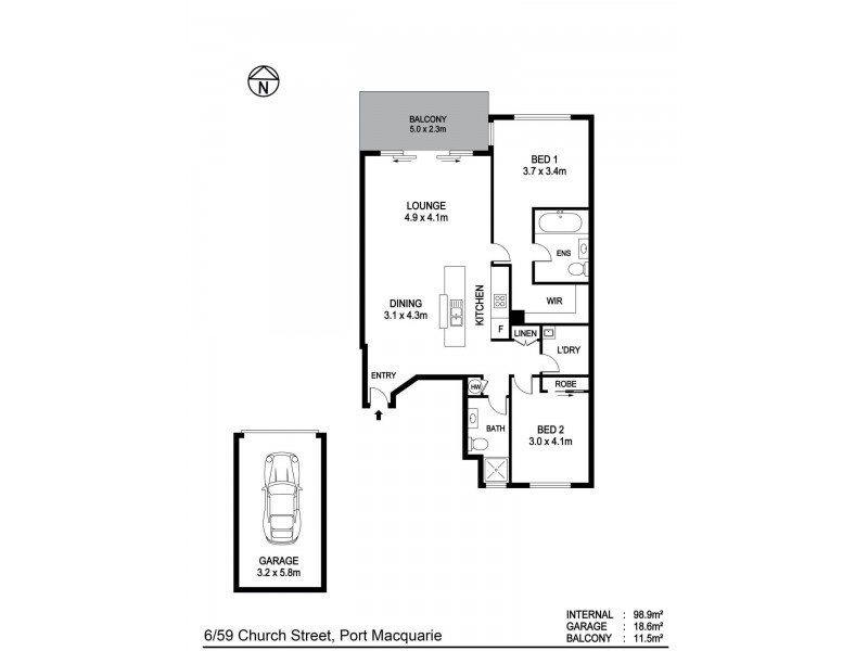 6/59 Church Street, Port Macquarie NSW 2444 Floorplan