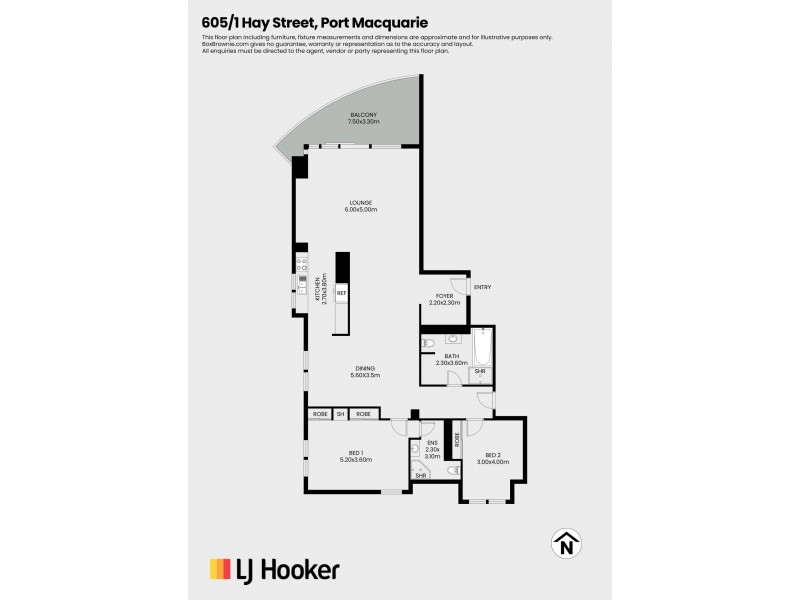 605/1 Hay Street, Port Macquarie NSW 2444 Floorplan