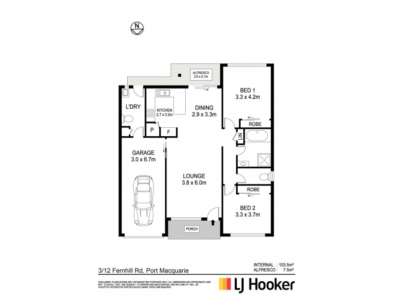 3/12 Fernhill Road, Port Macquarie NSW 2444 Floorplan