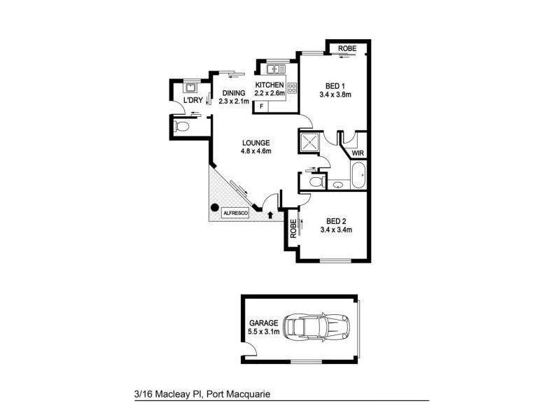 3/16 Macleay Place, Port Macquarie NSW 2444 Floorplan