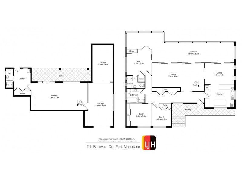 21 Bellevue Drive, Port Macquarie NSW 2444 Floorplan