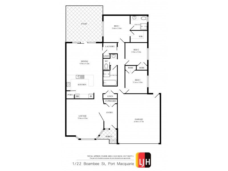 1/22 Boambee Street, Port Macquarie NSW 2444 Floorplan