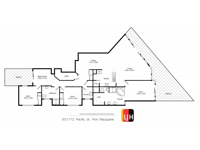 501/72 Pacific Drive, Port Macquarie NSW 2444 Floorplan