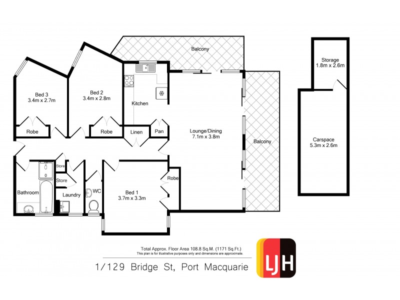 1/129 Bridge Street, Port Macquarie NSW 2444 Floorplan