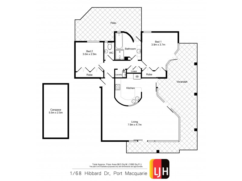 1/66-68 Hibbard Drive, Port Macquarie NSW 2444 Floorplan