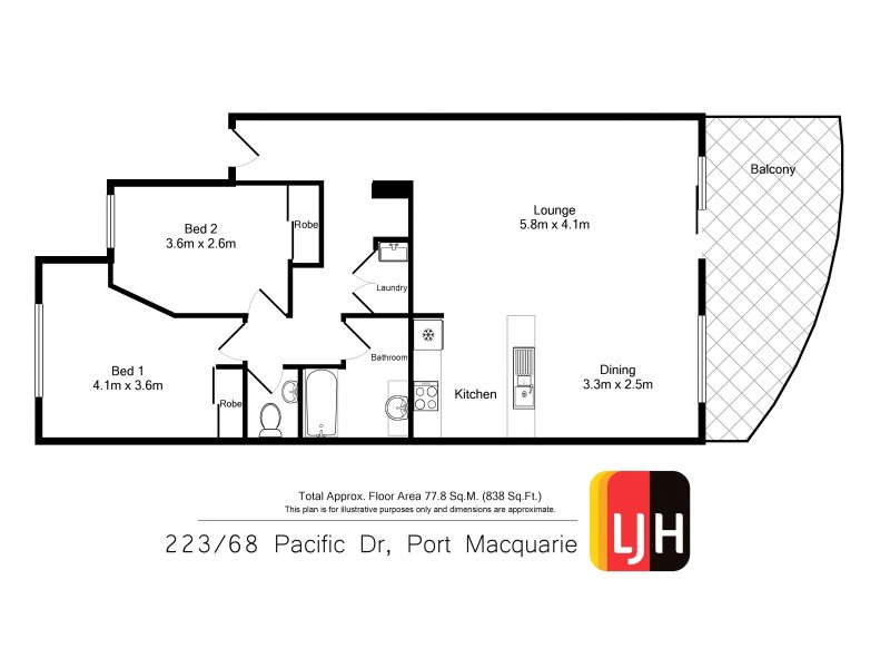 223/68 Pacific Drive, Port Macquarie NSW 2444 Floorplan