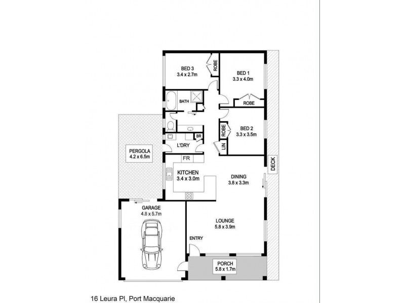 16 Leura Place, Port Macquarie NSW 2444 Floorplan