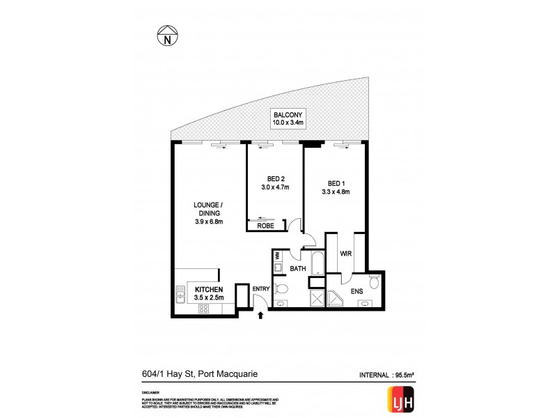 604/1 Hay Street, Port Macquarie NSW 2444 Floorplan