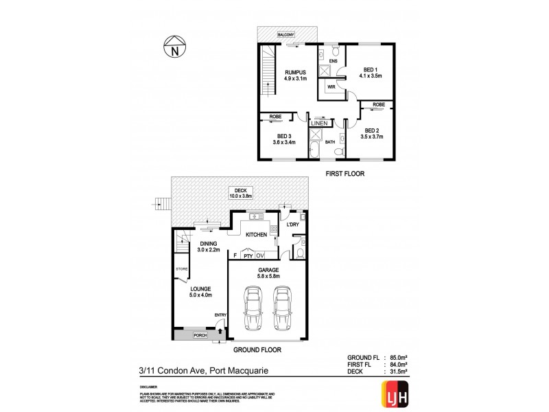 3/11 Condon Avenue, Port Macquarie NSW 2444 Floorplan