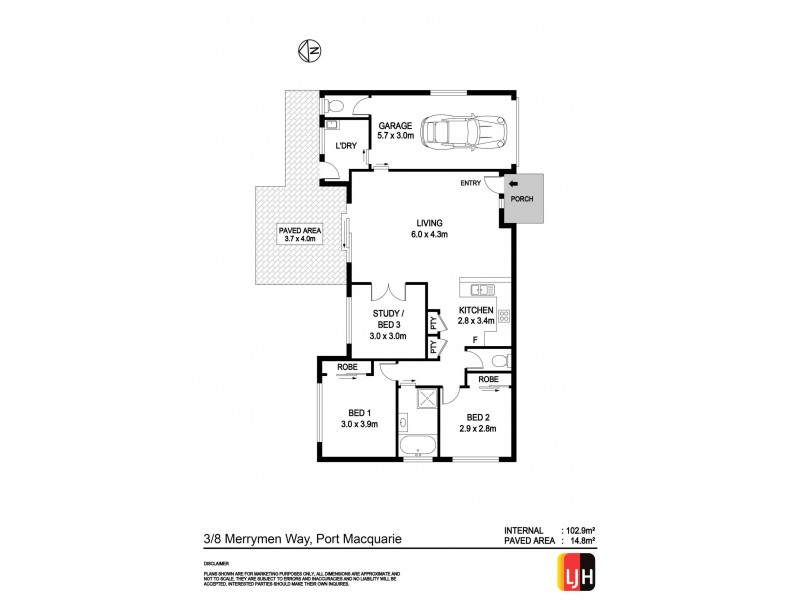 3/8 Merrymen Way, Port Macquarie NSW 2444 Floorplan