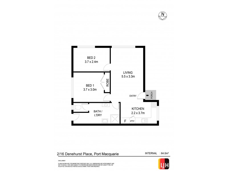 2/16 Denehurst Place, Port Macquarie NSW 2444 Floorplan