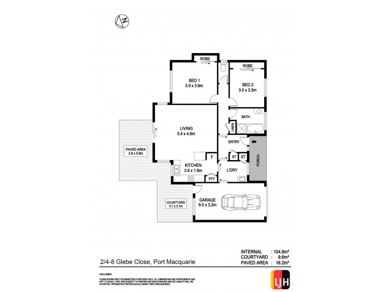 2/4-8 Glebe Close, Port Macquarie NSW 2444 Floorplan