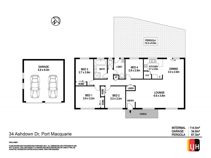 34 Ashdown Drive, Port Macquarie NSW 2444 Floorplan