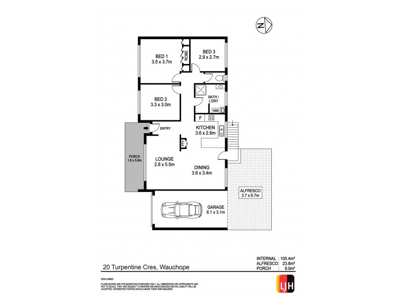20 Turpentine Crescent, Wauchope NSW 2446 Floorplan