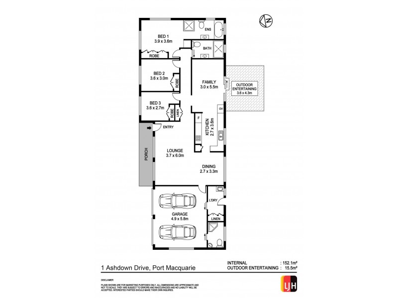 1 Ashdown Drive, Port Macquarie NSW 2444 Floorplan