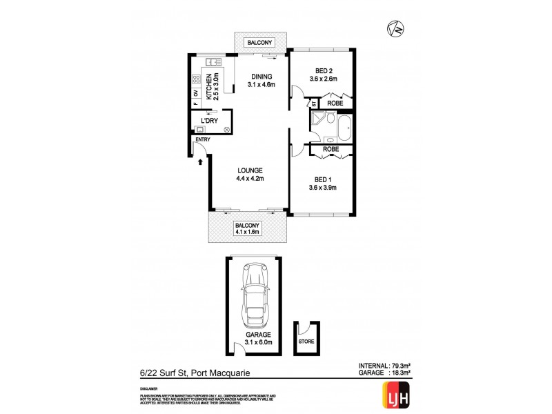 6/22 Surf Street, Port Macquarie NSW 2444 Floorplan