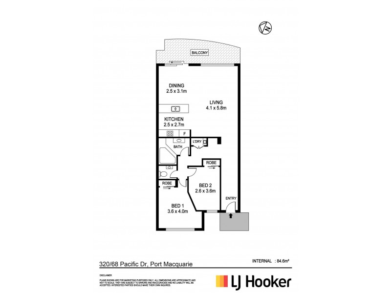 320/68 Pacific Drive, Port Macquarie NSW 2444 Floorplan