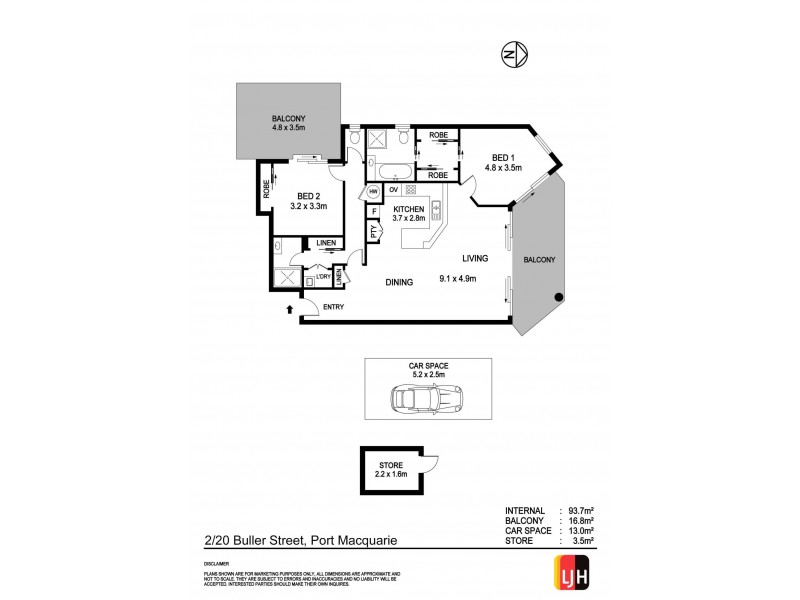 2/20 Buller Street, Port Macquarie NSW 2444 Floorplan