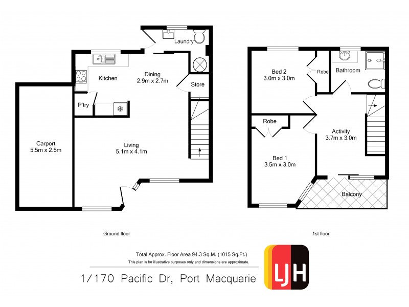 1/170 Pacific Drive, Port Macquarie NSW 2444 Floorplan