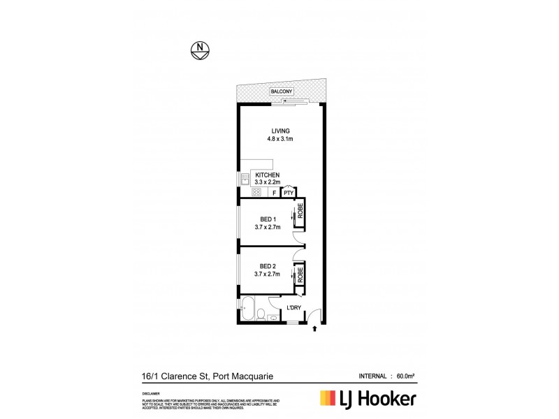 16/1 Clarence Street, Port Macquarie NSW 2444 Floorplan